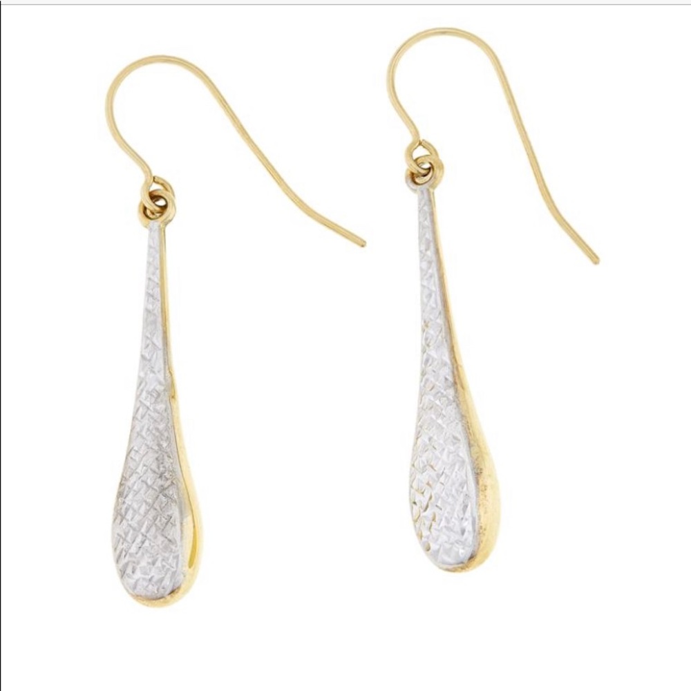 Michael Anthony 10k 2-tone teardrop earrings